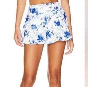 Love Shack Fancy Blue floral skort